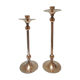 Pair of Scandinavian candlesticks brass vintage steel