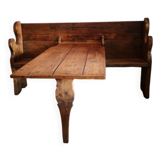 Banc avec table amovible savoyard