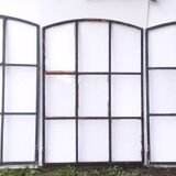 Industrial arched metal windows L73xH110 19th century glass roof