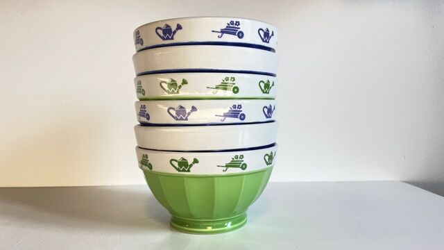 Set of 6 vintage Saturnia Italian porcelain bowls