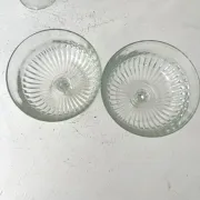 Coupe Glasses – French Set of 6 Pressed Glass Sunburst Cocktail Desser