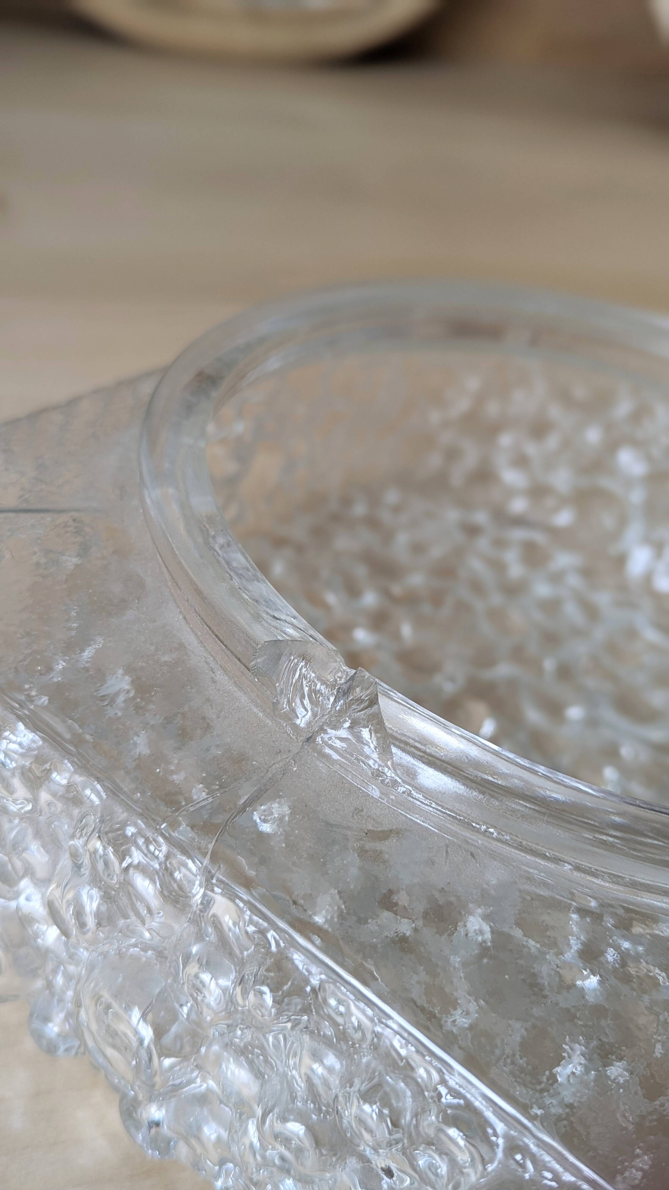 Square ceiling light with bubbled glass