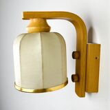 Cocoon wall lamp, resin and pine, Italy, Circa 1970's