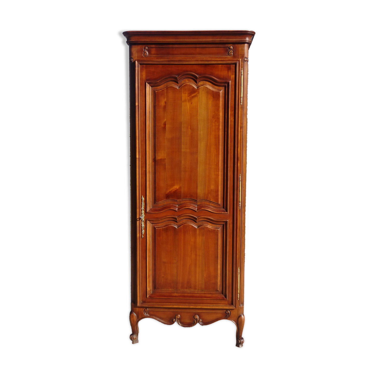 Louis XV style bonnetière in solid cherry wood