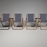 Bamboo and brass folding chairs, Italy, 1960s