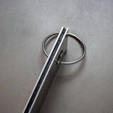 Xavier Feal brushed steel round mirror, 1970s