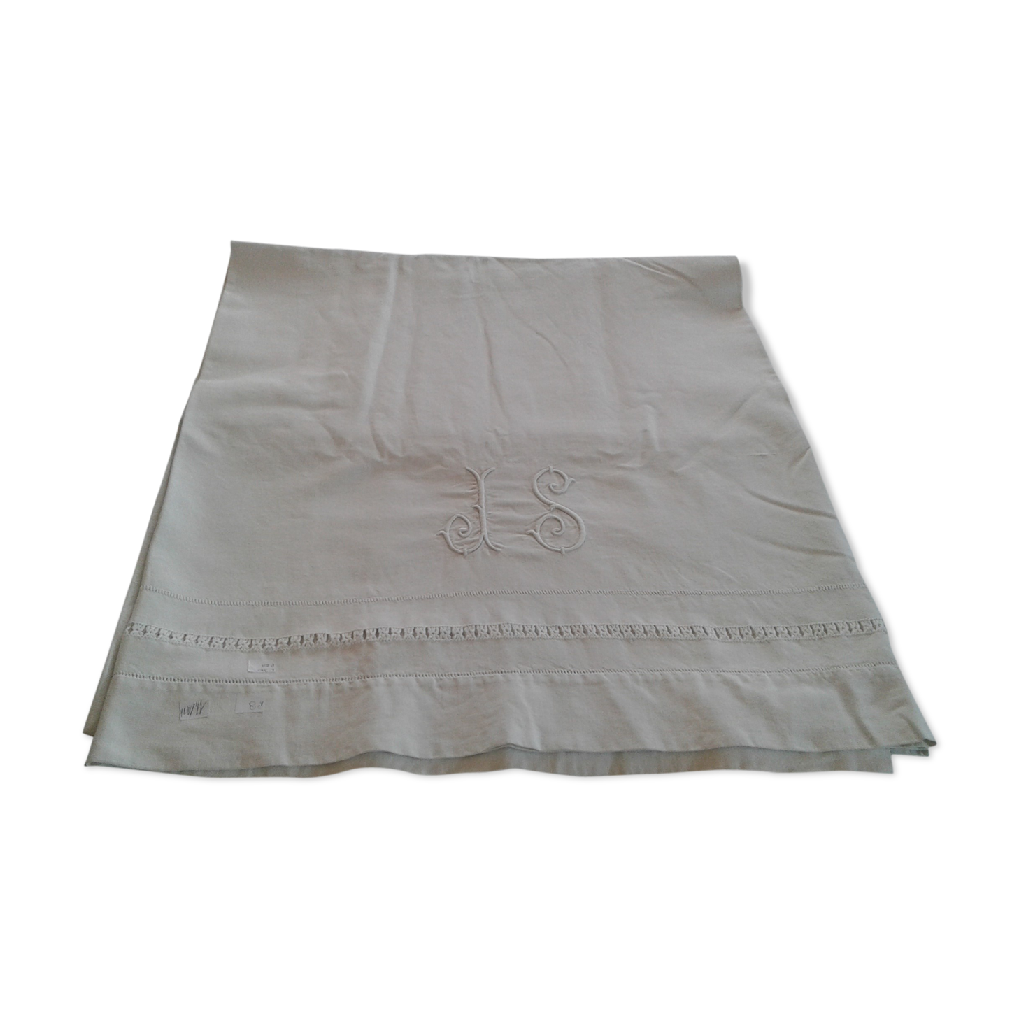 Old cotton drap /lin .monogram JS