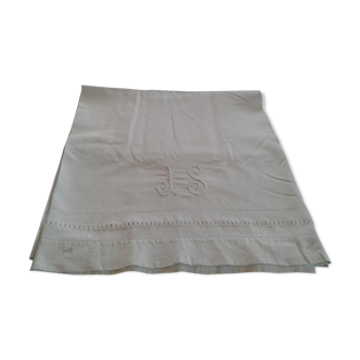 Old cotton drap /lin .monogram JS