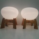 1960 two uluv floor lamps, czechoslovakia