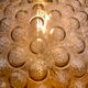 Vintage amber glass globe hanging lamp