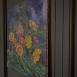Oil on canvas still life with flowers by Ligo Bart 20th century