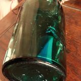 Jar lorraine green glass with lid