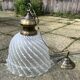 Brass and opaline pendant light, 1980s