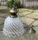 Brass and opaline pendant light, 1980s