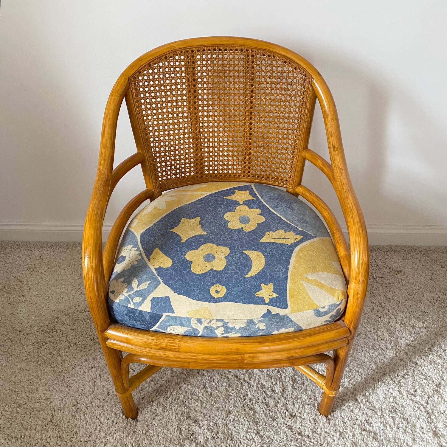 Roche bobois rattan and bamboo armchair