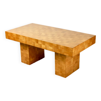 Table basse en marqueterie années 70