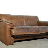Neck leather 2-seater sofa by Hugo de Ruiter for Leolux, 1970s Netherlands