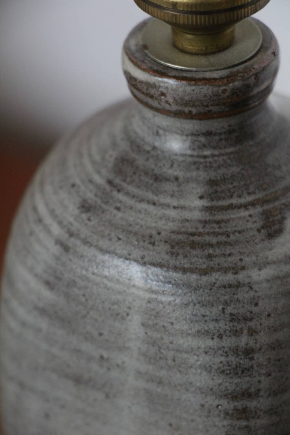 Enamelled stoneware ceramic lamp France 1970