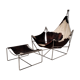 Vintage armchair and its ottoman model David by Odile Mir for Prisunic, 1972