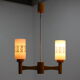 Lustre en bois et verre des années 1980, Tchécoslovaquie