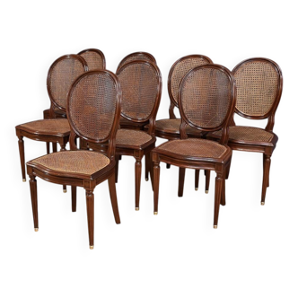 Suite de 8 Chaises en Acajou, style Louis XVI – Fin XIXe