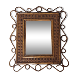 Rattan and cane mirror