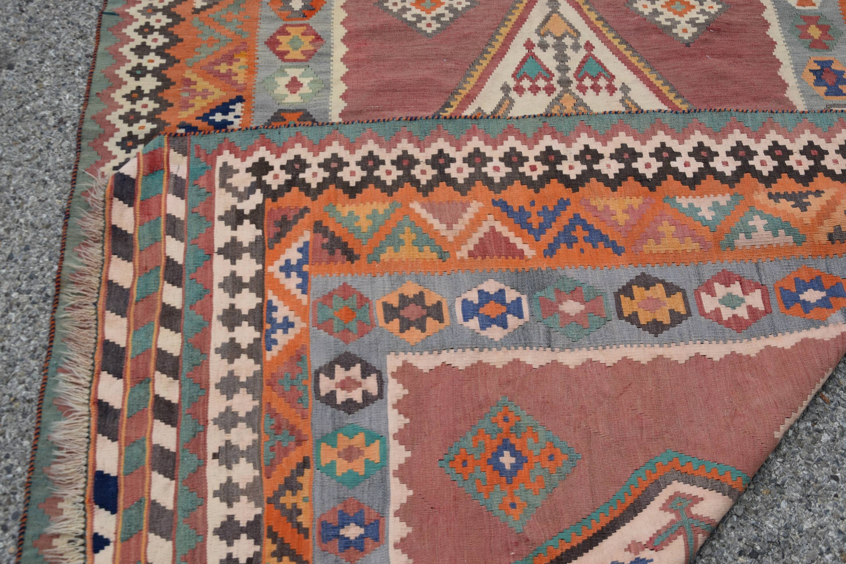 Oriental Kilim Rug Shiraz Gashgaï Antique: 1.50 X 2.85 Metres -