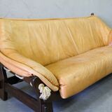 Mid-Century Leather Living Room Set in The Brazilian Style of Jean Gillon, 1970s, Set of 3.