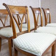 Vintage Elm Chairs in White Upholstery, 1950s, Set of 5