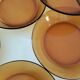 7 deep plates Duralex amber glass