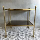 Vintage serving trolley brass, side table gold, bar trolley, coffee table