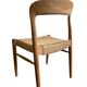 Chaise en bois massif avec assise tressée