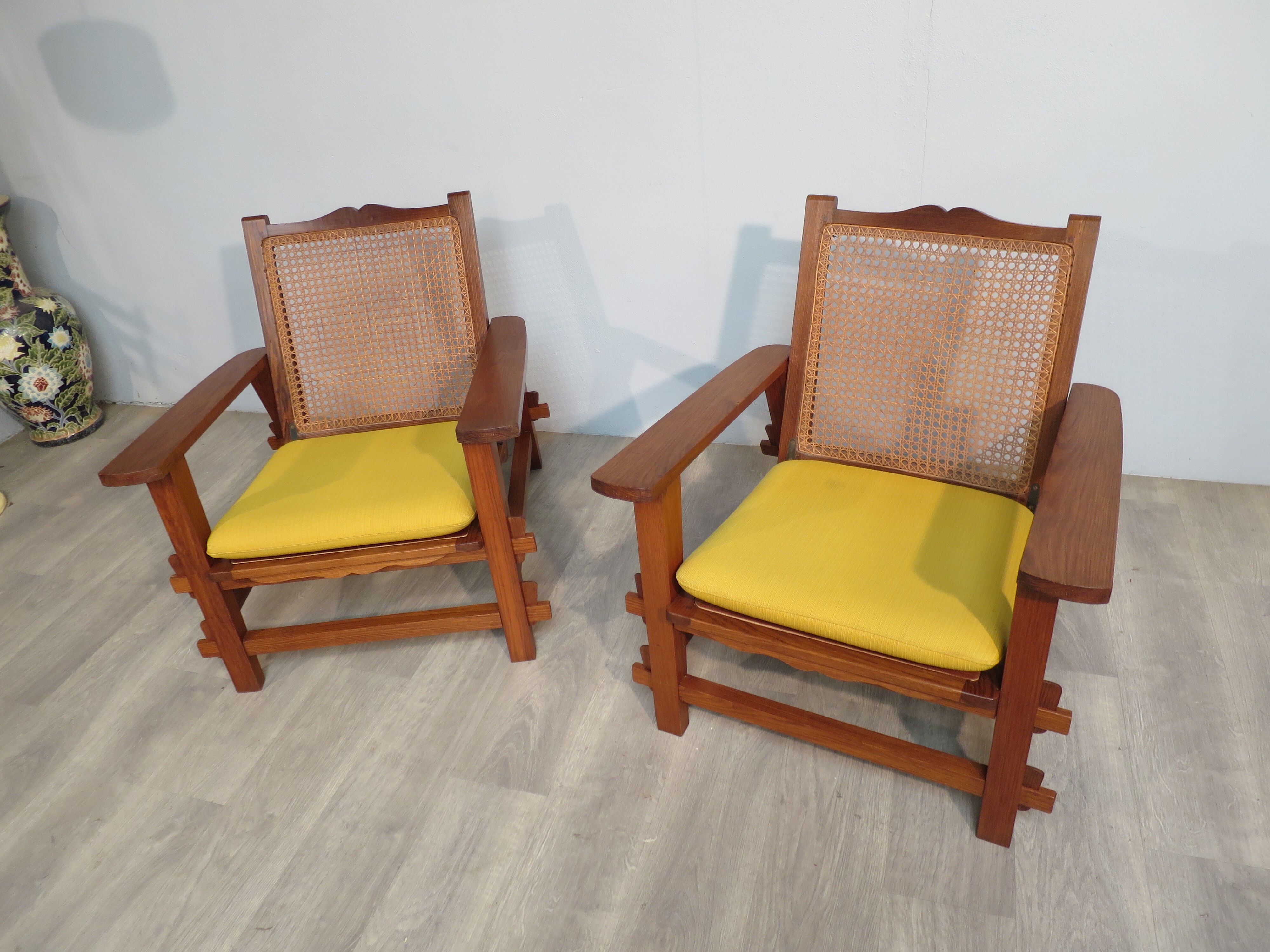 Colonial-style armchairs