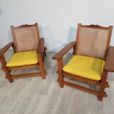 Colonial-style armchairs