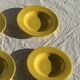 Set of 6 vintage yellow deep plates D22.5 H3.5
