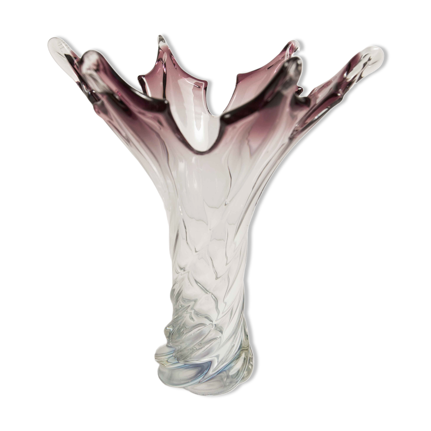 Vase in Murano glass by Fratelli Toso H 27.5cm