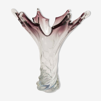 Vase in Murano glass by Fratelli Toso H 27.5cm