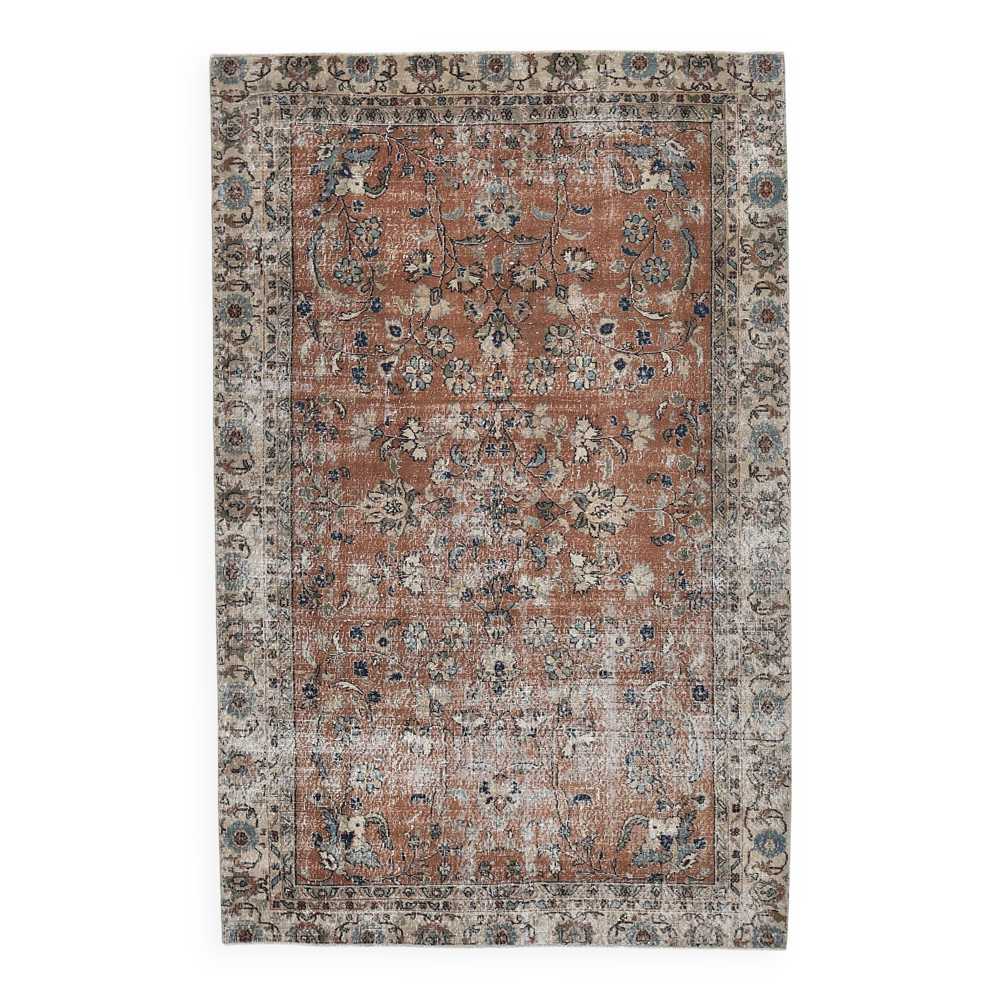 Red & Blue Floral Persian Rug, 186x291Cm SK 240859