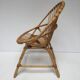 Fauteuil rotin vintage coquille