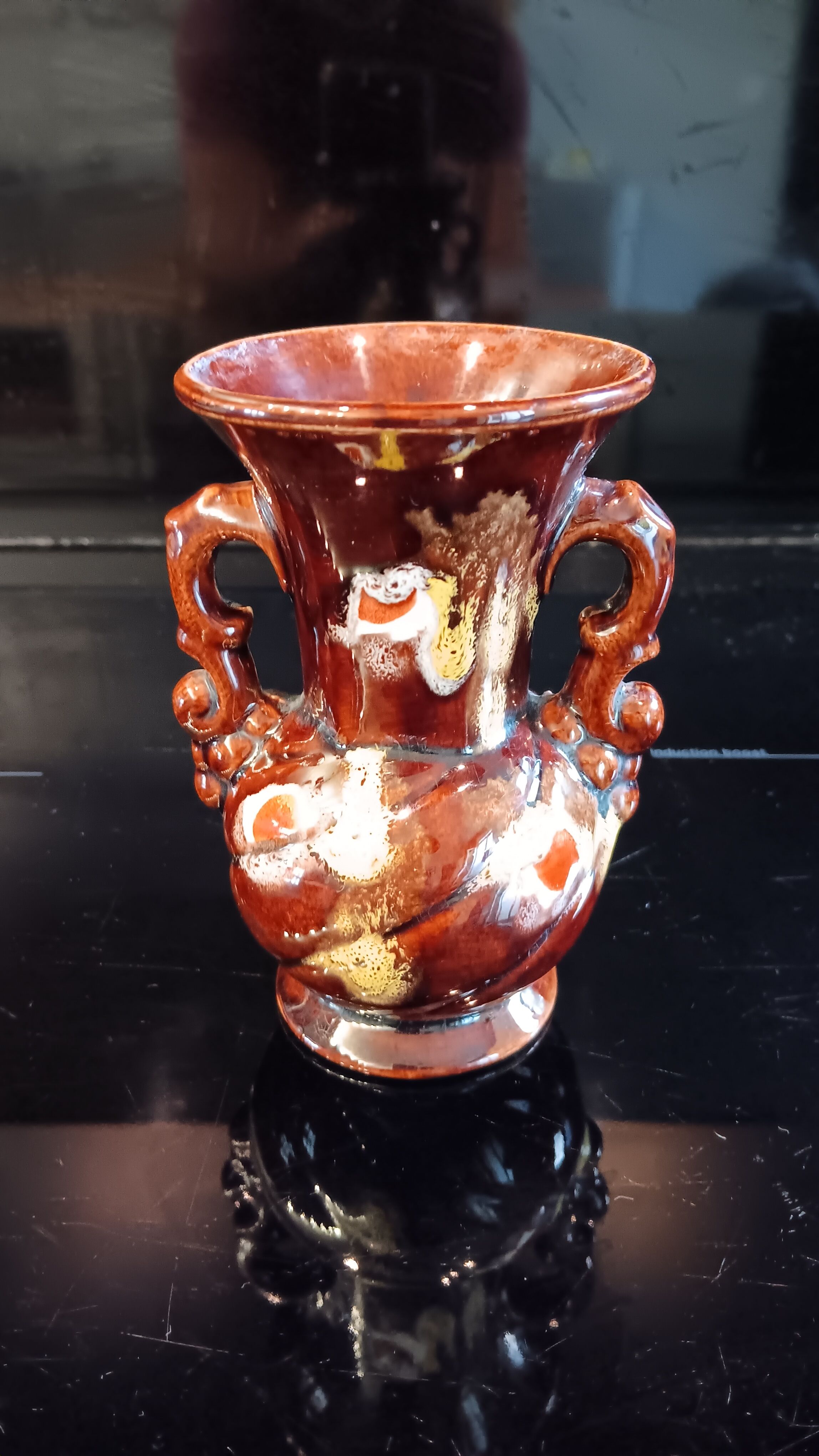 Small vase with handles, numbered ceramic (Vallauris). Very good condition.