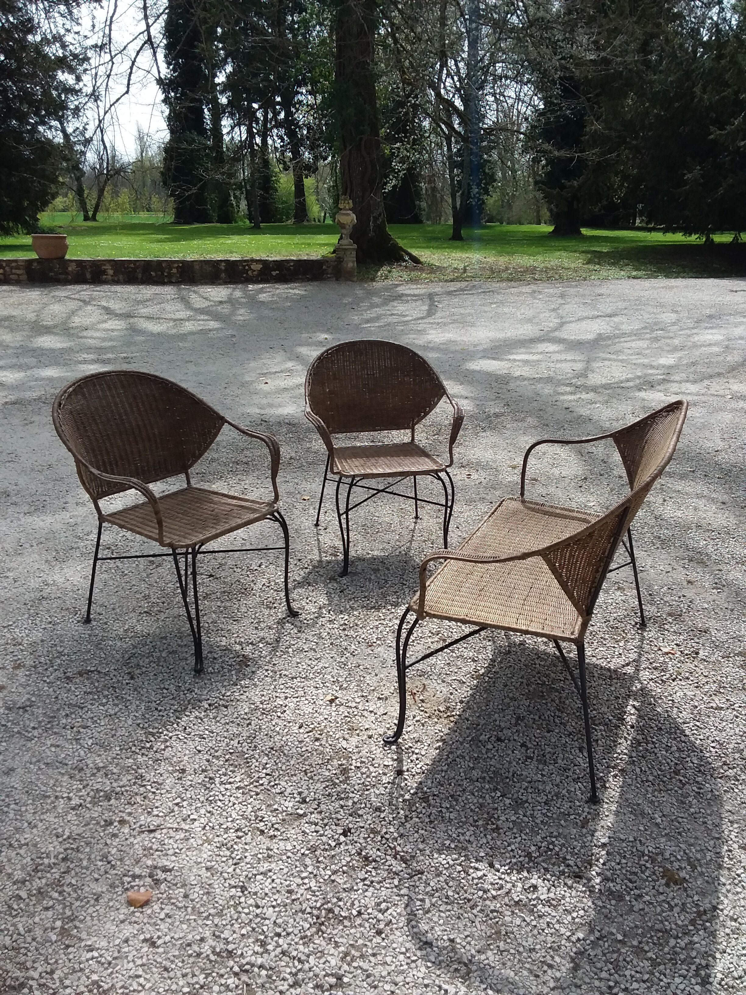 Wicker and iron lounge