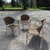 Wicker and iron lounge