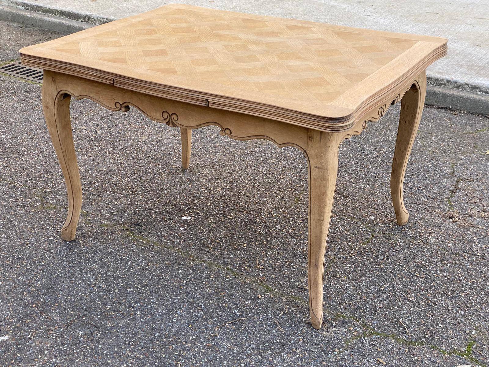 Louis XV extendable dining table, renovated, oak, 120-200cm, 19th century.