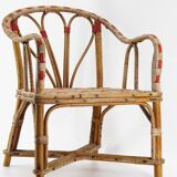 Fauteuil enfant scoubidou et rotin