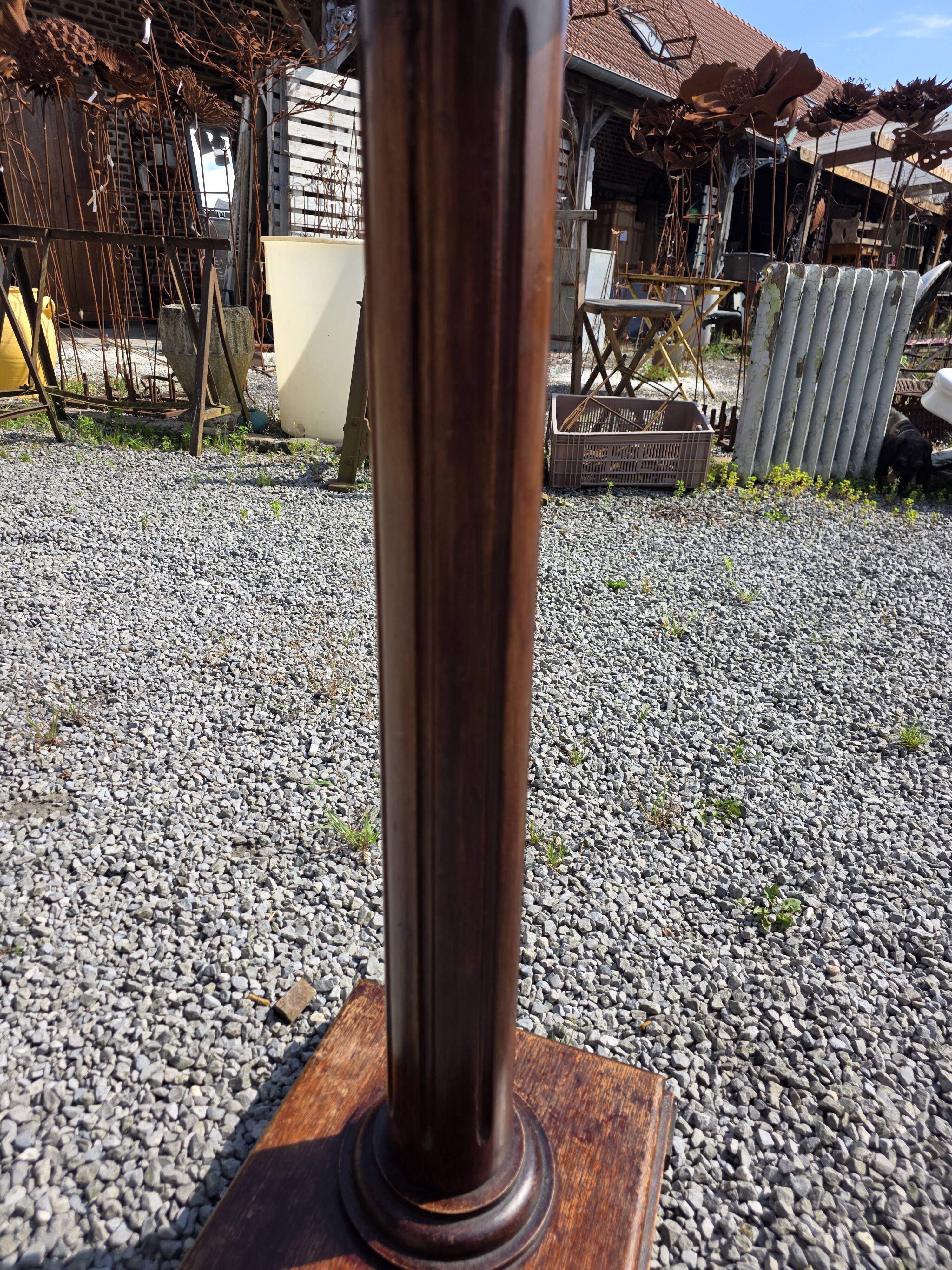 Solid oak column pedestal