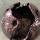 Large brutalist spherical vase in iridescent glazed terracotta
