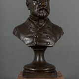 Bronze bust of Pasteur 19th century with chocolate patina on marble base