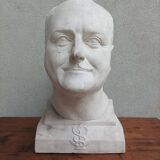 Pascal Boureille (1909-1999) Plaster bust signed portrait of a doctor