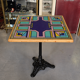 Bistro table with a hand-painted top by Bing, Cannes, 1990s.