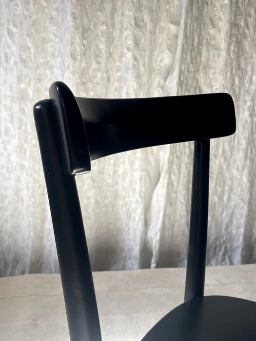 Set of four black Moser 1-250 wooden dining chairs, Werner Max Moser design